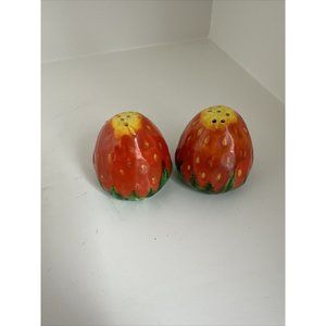Strawberry Salt & Pepper Shakers Vintage Black Stamped Japan